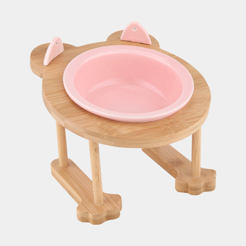 Ceramics Puppy Cat Dog Pet Single And Double Food Bowl