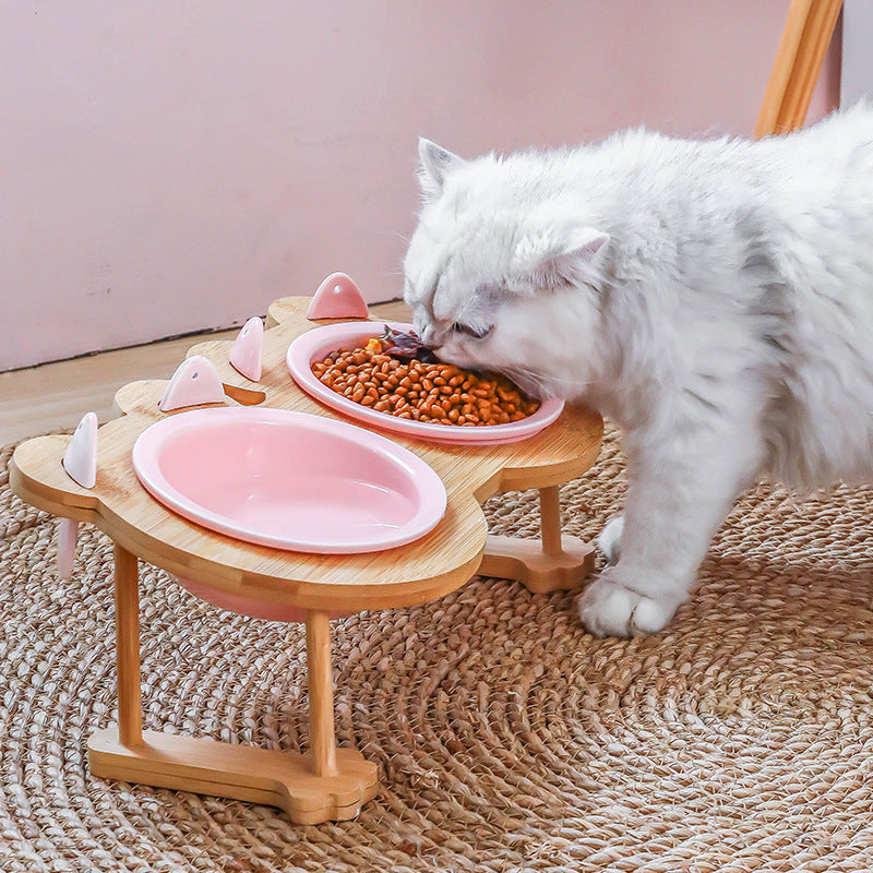 Ceramics Puppy Cat Dog Pet Single And Double Food Bowl