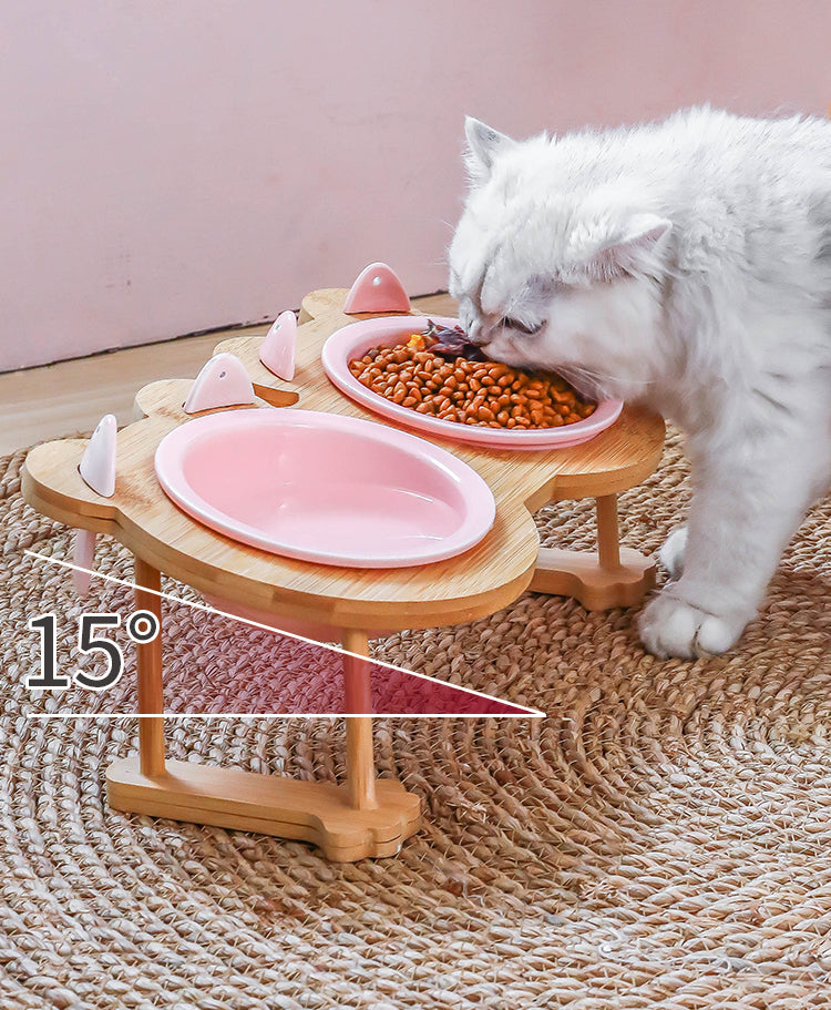 Ceramics Puppy Cat Dog Pet Single And Double Food Bowl