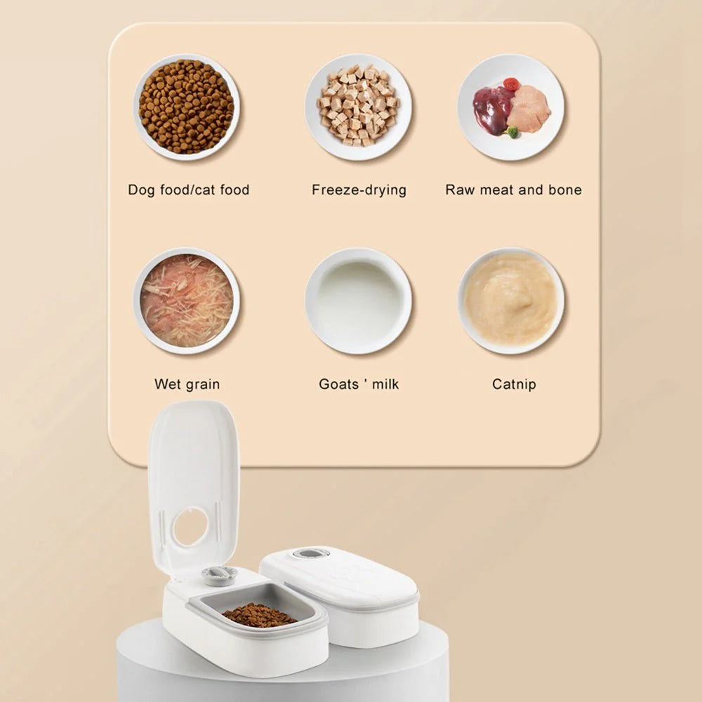 Pet Feeder Smart Food Dispenser For Cats Dogs Timer Stainless Steel Bowl