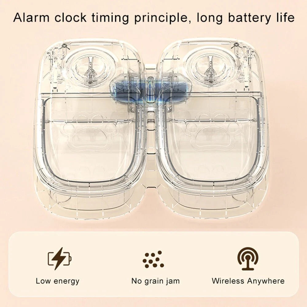 Pet Feeder Smart Food Dispenser For Cats Dogs Timer Stainless Steel Bowl
