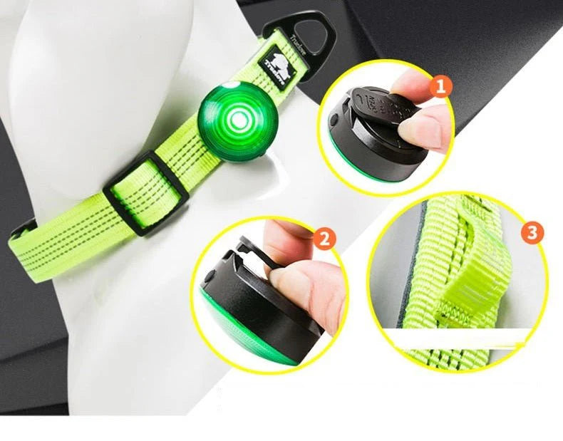 Pet Harness Dog Collar LED Dog Walking Light Night Tracking